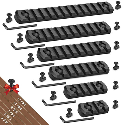 Bontok Single Picatinny Aluminum Accessory Rail Set 3 5 7 9 11 13 Slots Black