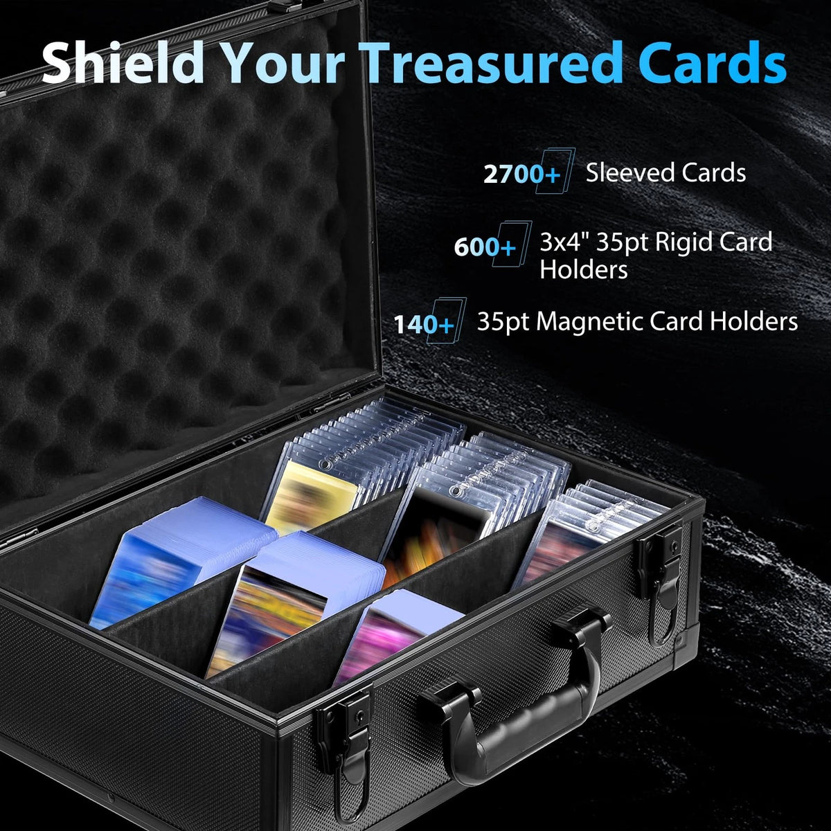 WOT I Trading Card Storage Box | Holds 600+ Toploaders | 3x4 inches, Black