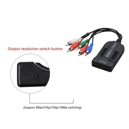 HDMI to 1080P YPBPR Component Video 5RCA RGB Converter Stereo Audio Video