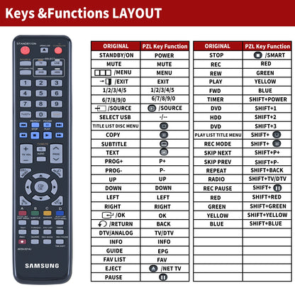 AK59-00104J Replace Remote Control For Samsung DVD SH897M SH893M SH895M