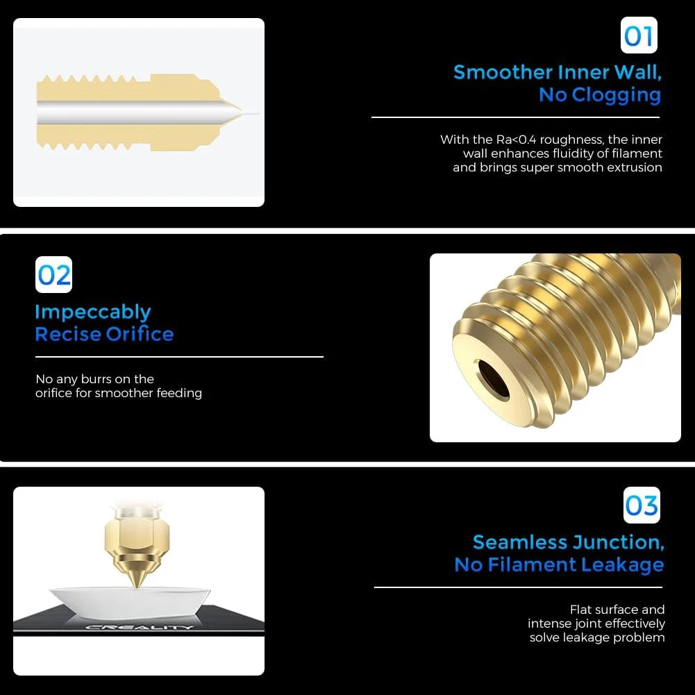 Official Creality Ender 3 V3 SE Nozzles 0.4mm 5PCS High-Speed Brass Nozzles...