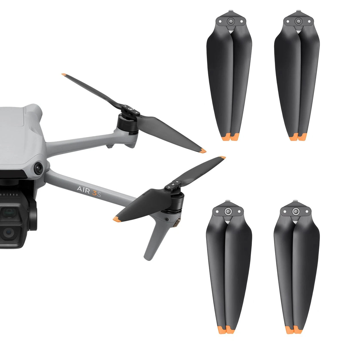 4PCS Air 3 Propellers for DJI 3 or 3S Drone Accessories Black