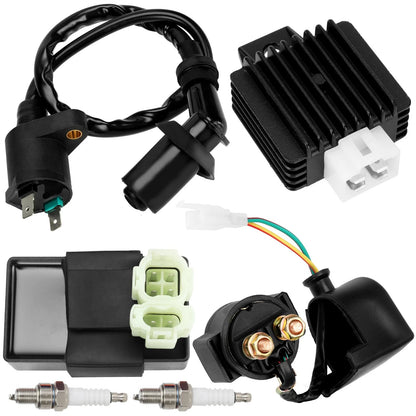 GREHUA GY6 Ignition Coil Starter Solenoid Voltage Regulator CDI Compatible...