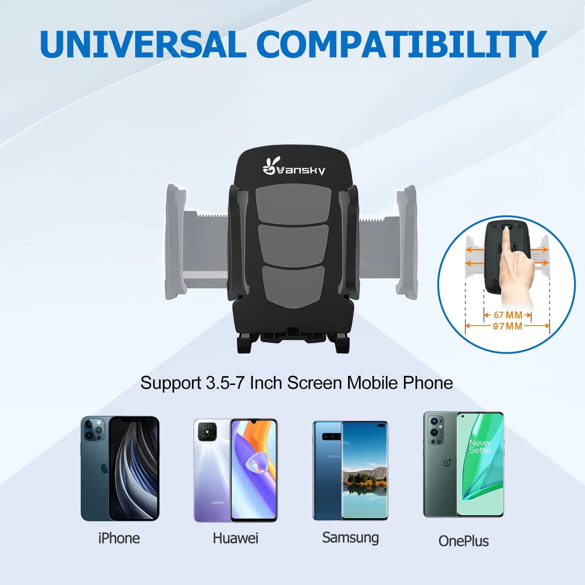 Vansky Car Phone Holder Mount, 3-in-1 Universal Cell 3 in 1 Black