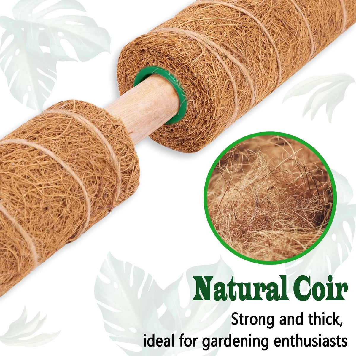 2 Pack 21 Inch Moss Poles, Stackable Pole for Plants 2 pack 21in, Brown