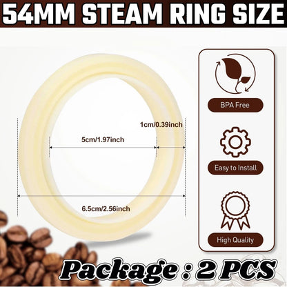 54MM Silicone Steam Ring 2PCS，Brevilles Gasket Replacement for 1, Yellow