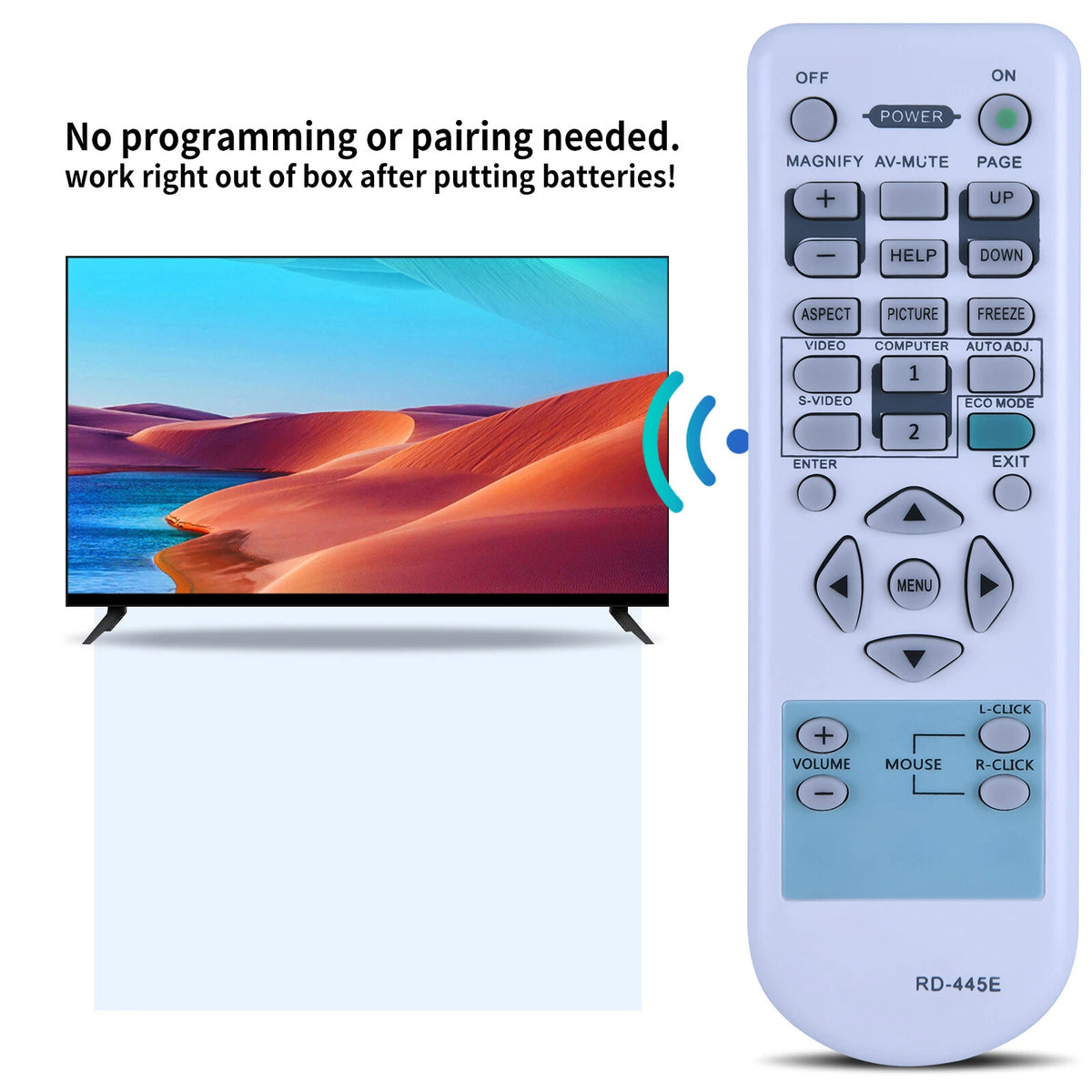 RD-445E Remote Control For NEC NP610G NP310 NP510 NP310G NP405G Projector