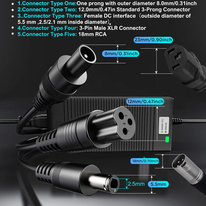 EVAPLUS 5 in 1 Plugs 54.6V Fast Charger, Universal for 48V 13S Lithium...