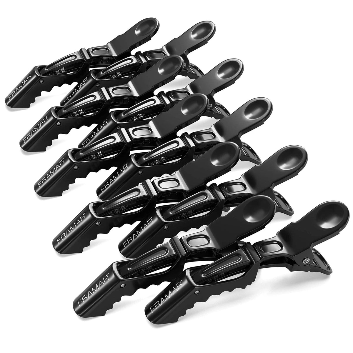 FRAMAR Black Alligator Clips For Hair Styling 10 1 Count (Pack of 10),