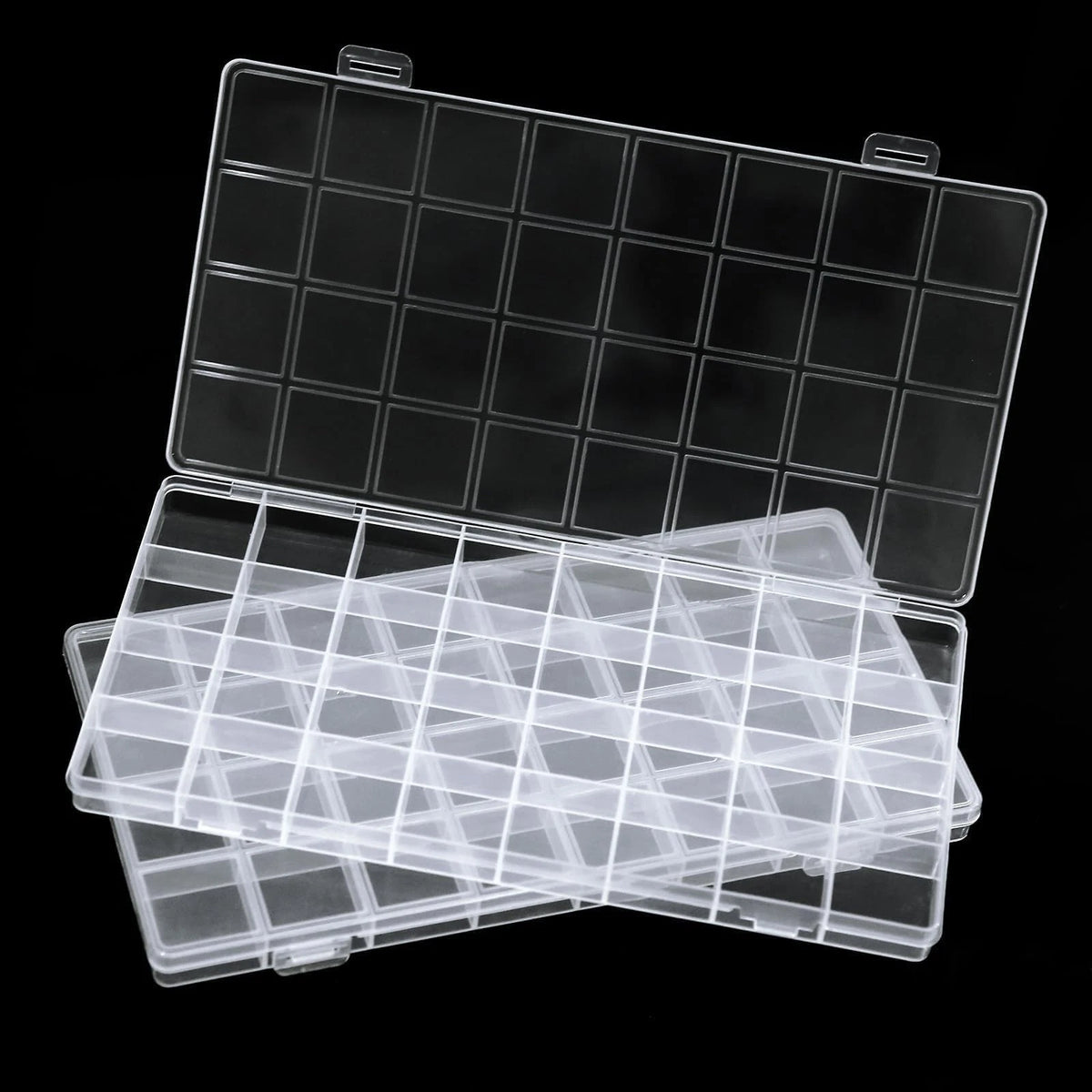 GREENTIME 2 Pack 32 Grids Clear Plastic 10.24" L x 5.2" W x 0.67" H, 2 pack