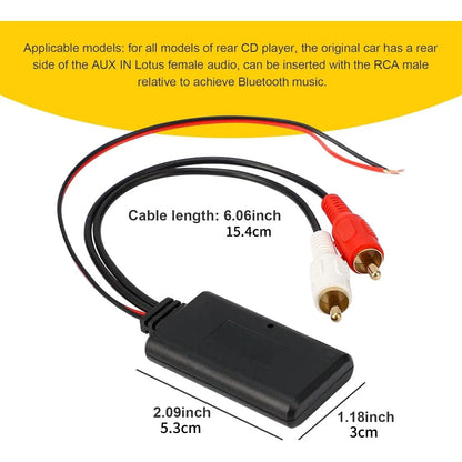 Bluetooth 5.0 AUX Receiver Module for Car Audio 2RCA Interface Cable Adapter