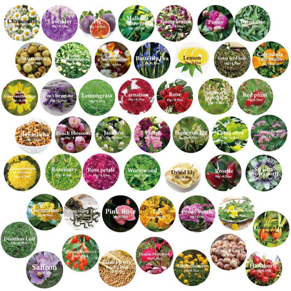 SACATR Dried Flowers, 50 Bags  Natural 50 bags*10g, 50 Bags*10g