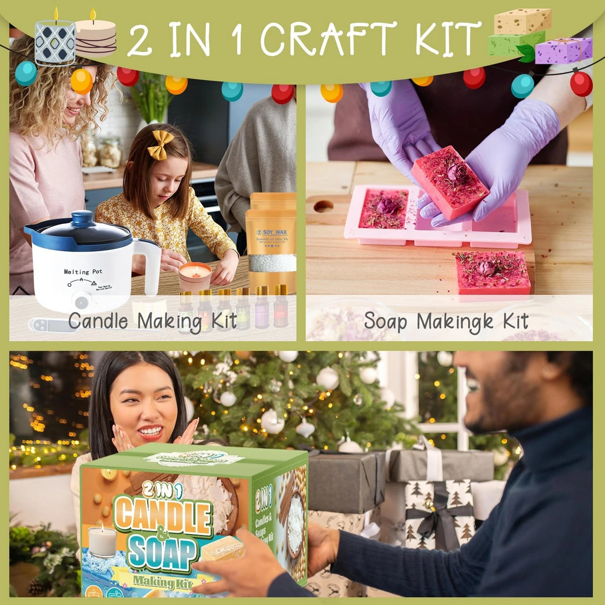 PIUH Basic DIY 2-in-1 Candle & Soap Making Supplies Kit with