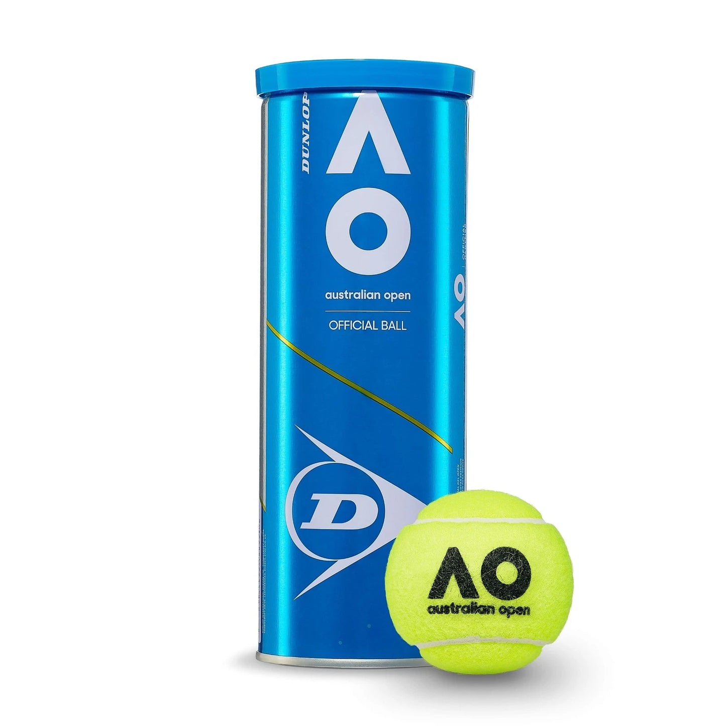 Dunlop Tennis Ball Australian Open - for Clay, Hard Court and 3 Balls, Yellow