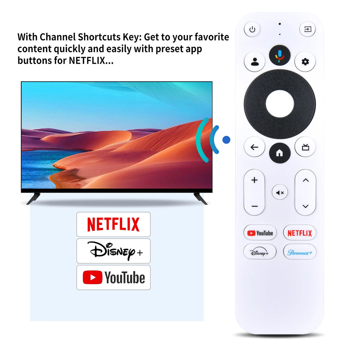 Voice Remote Control For Onn 28078468 Google TV 4K Streaming Box