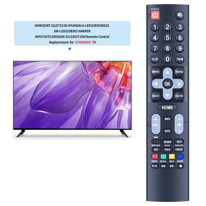 Remote Control For Horizont 32LE7511D,Hyundai H-LED32R505BS2S,StarWind TV