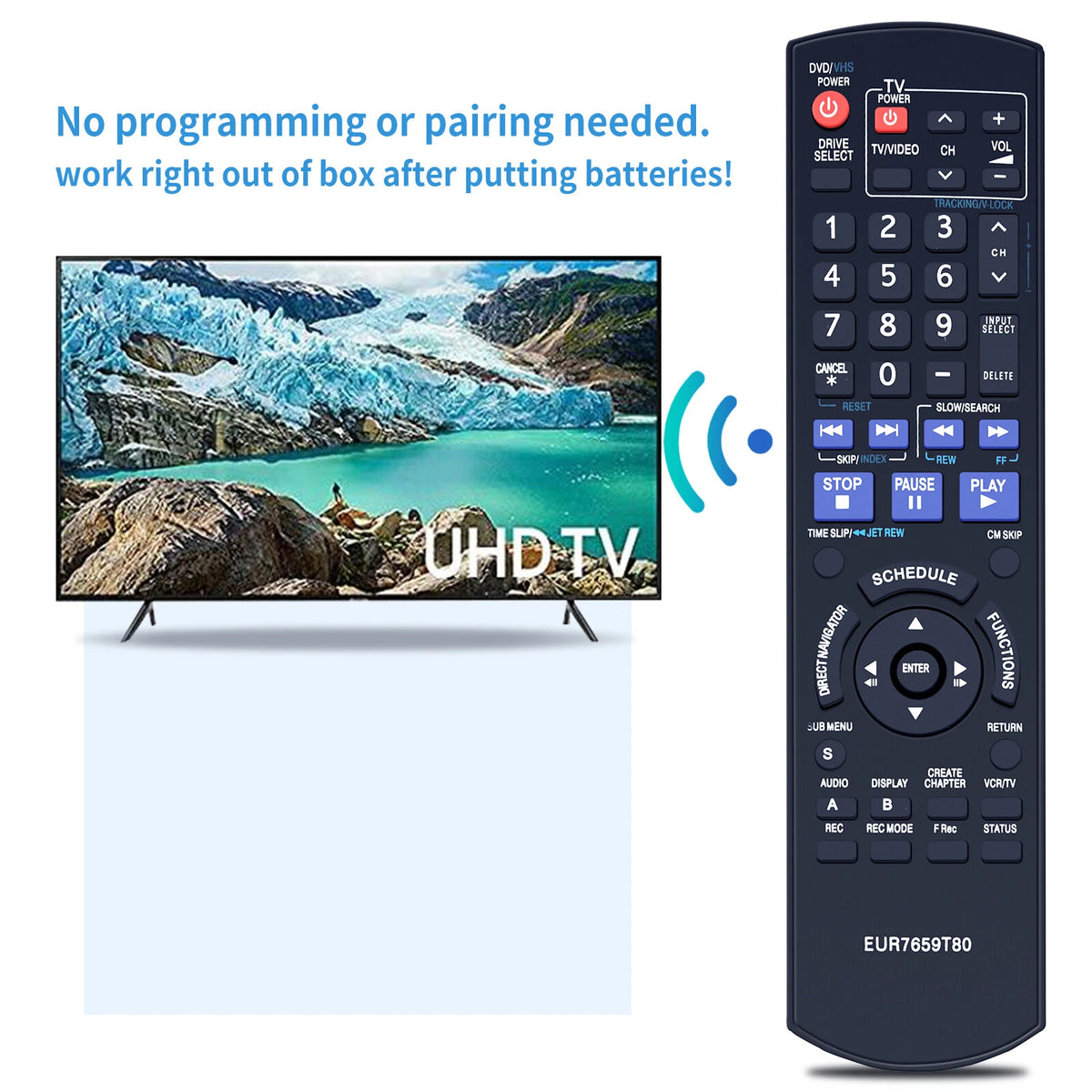 EUR7659T80 For Panasonic DVD Recorder Player Remote Control DMR-EZ475VK