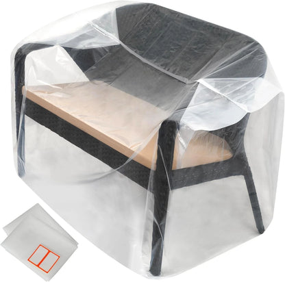 2-Pack Patio Loveseat Bench Cover - Reusable & Heavy-Duty Clear Plastic...