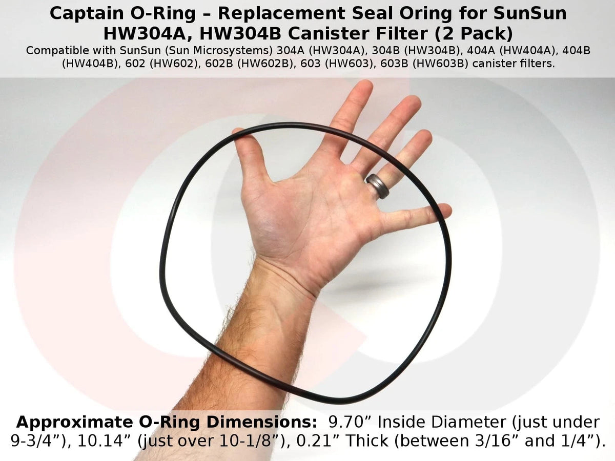 Captain O-Ring – Replacement Seal Oring for SunSun HW304A, Black (Rubber)