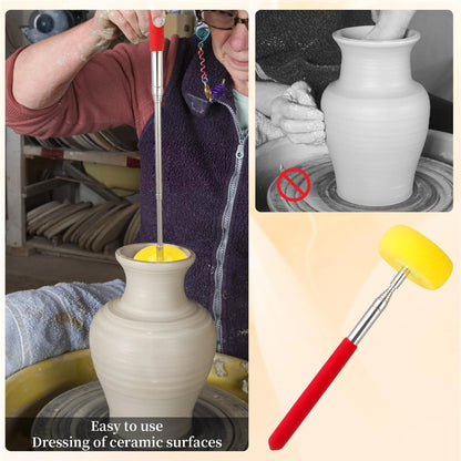 MingQiEven Telescoping Pottery Sponge Ceramic Shaping Tool with 1 Yellow