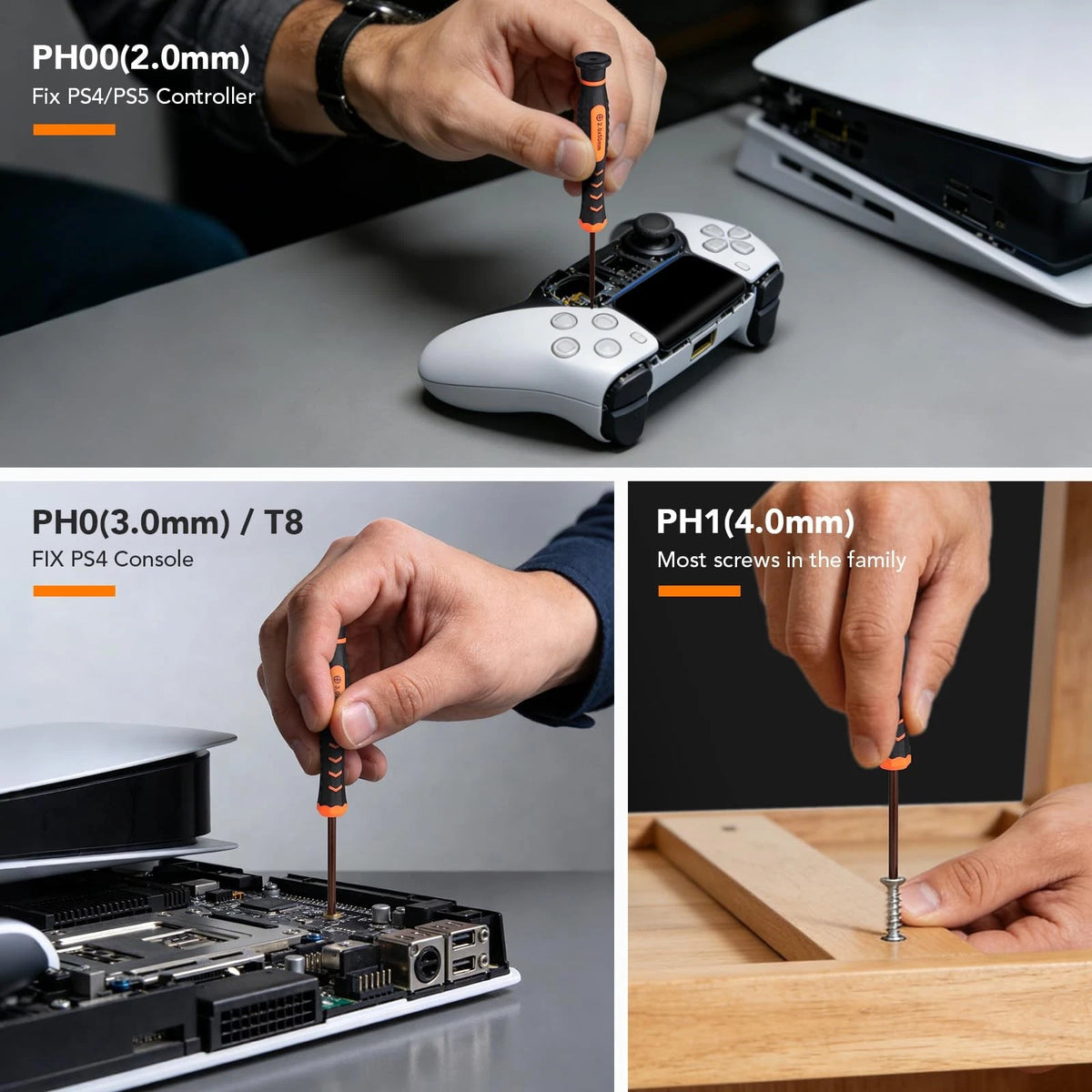 JOREST Cleaning Repair Tool Kit for PS5 PS4, with PH00 PH0 PH1 Colorful