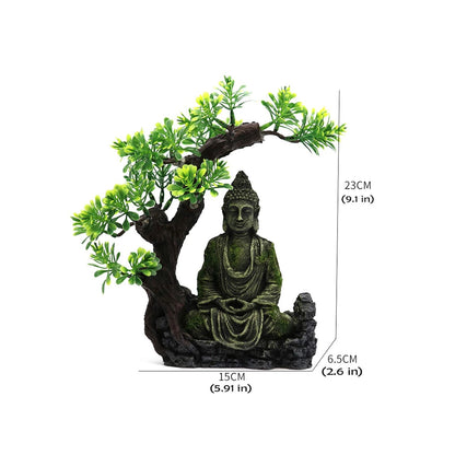 Tfwadmx Aquarium Buddha Statue Decoration Resin Style 1, Gold Or Golden Brown