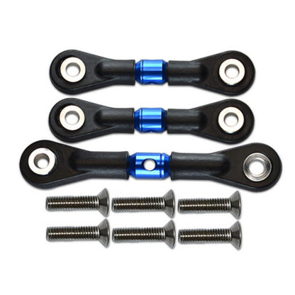 3Pcs Aluminum Steering Rod Link Rod Tie Rod For Tamiya TT-02 TT02 1/10 RC Car