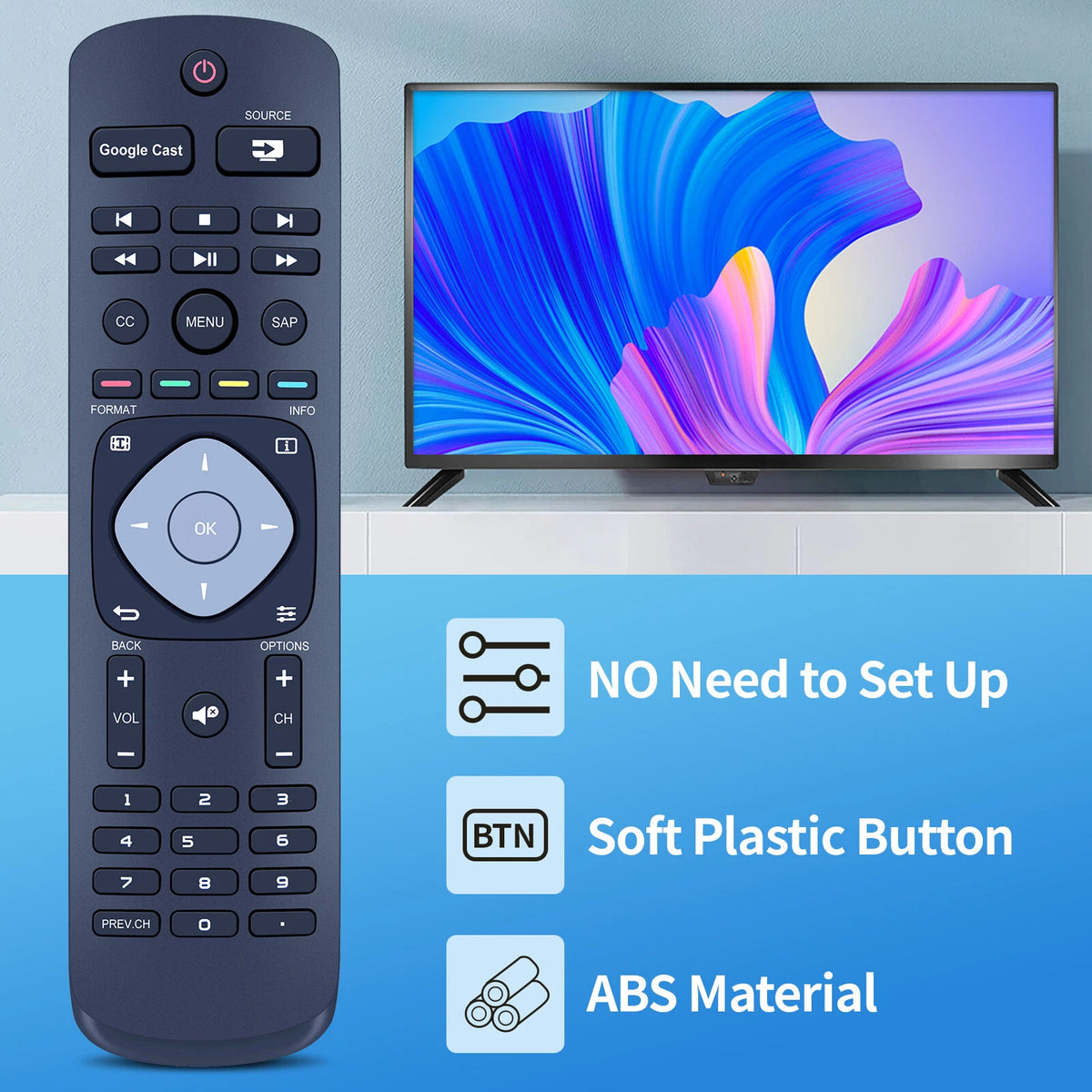 Replace Remote Control For Philips URMT42JHG006 49PFL6921/F7, 55PFL6921/F7