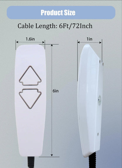 Fresayerd Lift Chair Remote Replacement, 5 Pin 2 6X1.6X1 Inches, White