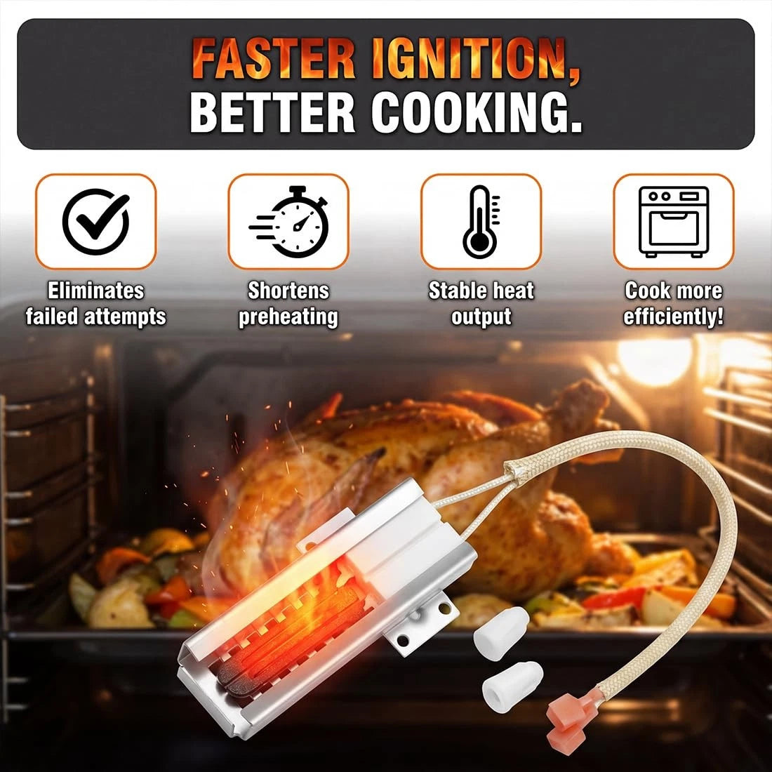NR038KX  Upgraded Gas Range Oven Ignitor Compatible with Thor, HRG3026...