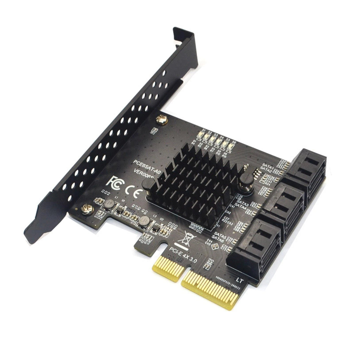 PCI-E To 6 Ports SATA 3.0 Controller Expansion Card Adapter 6Gbps For PC