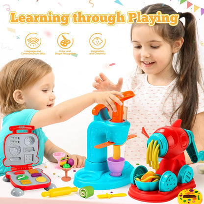 Aprilwolf 59 PCS 3 in 1 Dough Sets for Kids Ages child-size, Multicolor