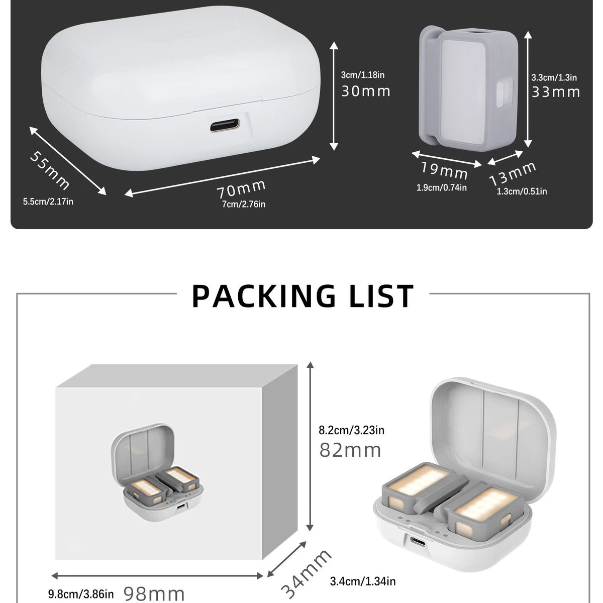 3000-6500k LED Fill Light+Charging Case For DJI OM 5 4 Handheld Stabilizer