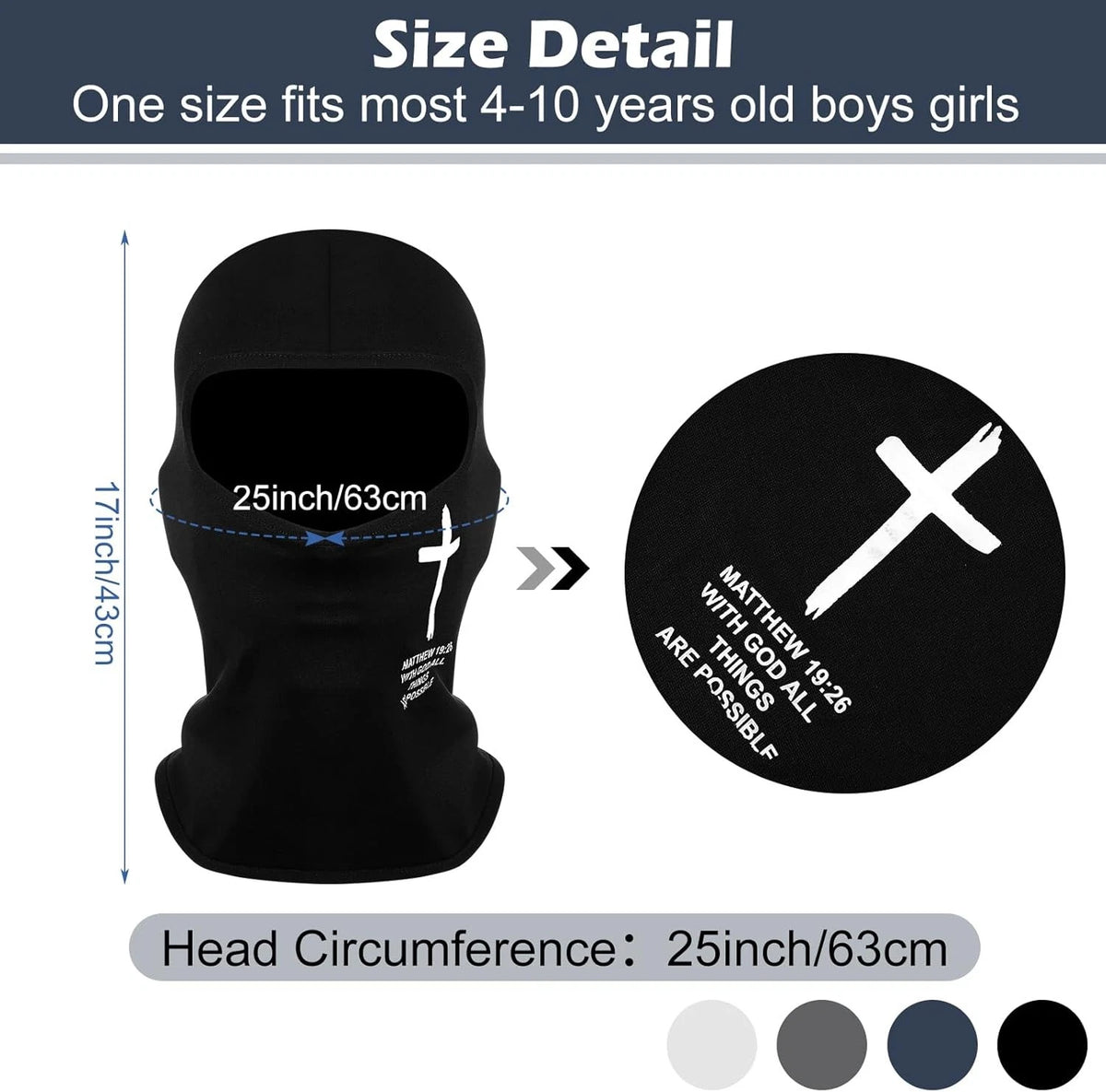 4 Pcs Football Cross Ski Mask Full Face Cover Faith Christian Balaclava...