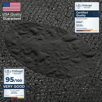 Self-adhesive Repair Patches for Jackets, Tents, Different Sizes, Black