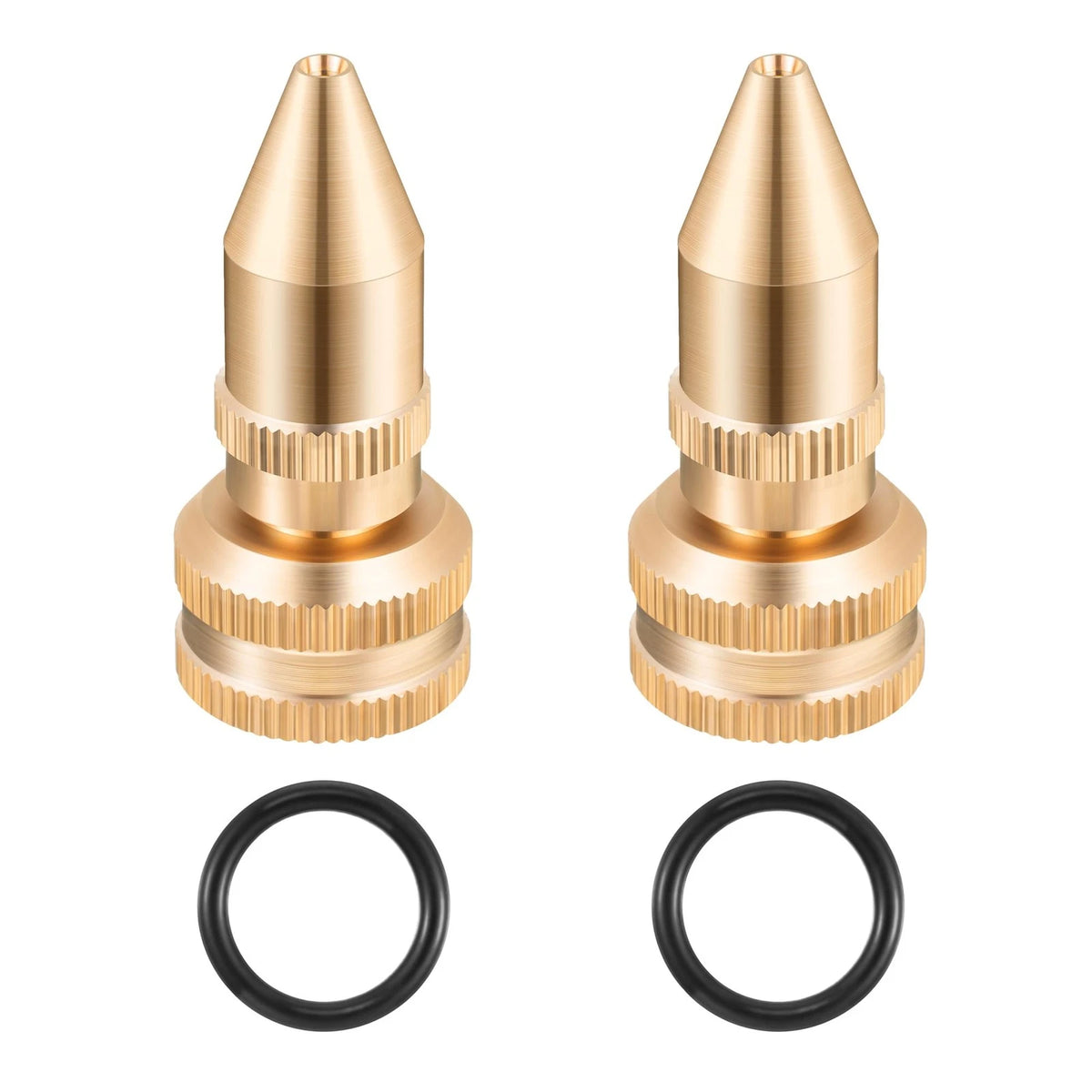 Feekoon 2 Pack Brass Adjustable Nozzle 3/8-24, as the picture shown