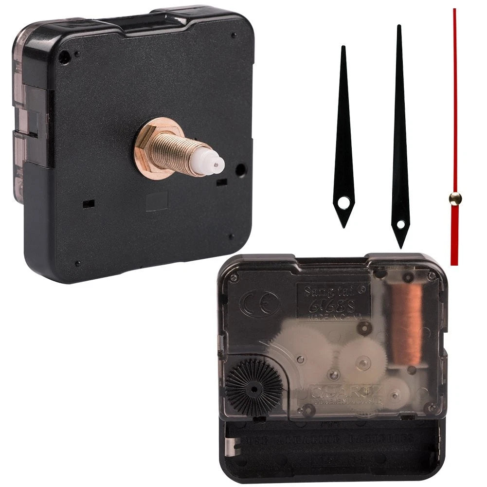 Petift Hands Quartz Wall Clock Movement Mechanisms Battery Small, Black