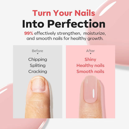 modelones Nail Strengthener and Growth 0.34 Fl Oz (Pack of 1), A1-Peachy Pink