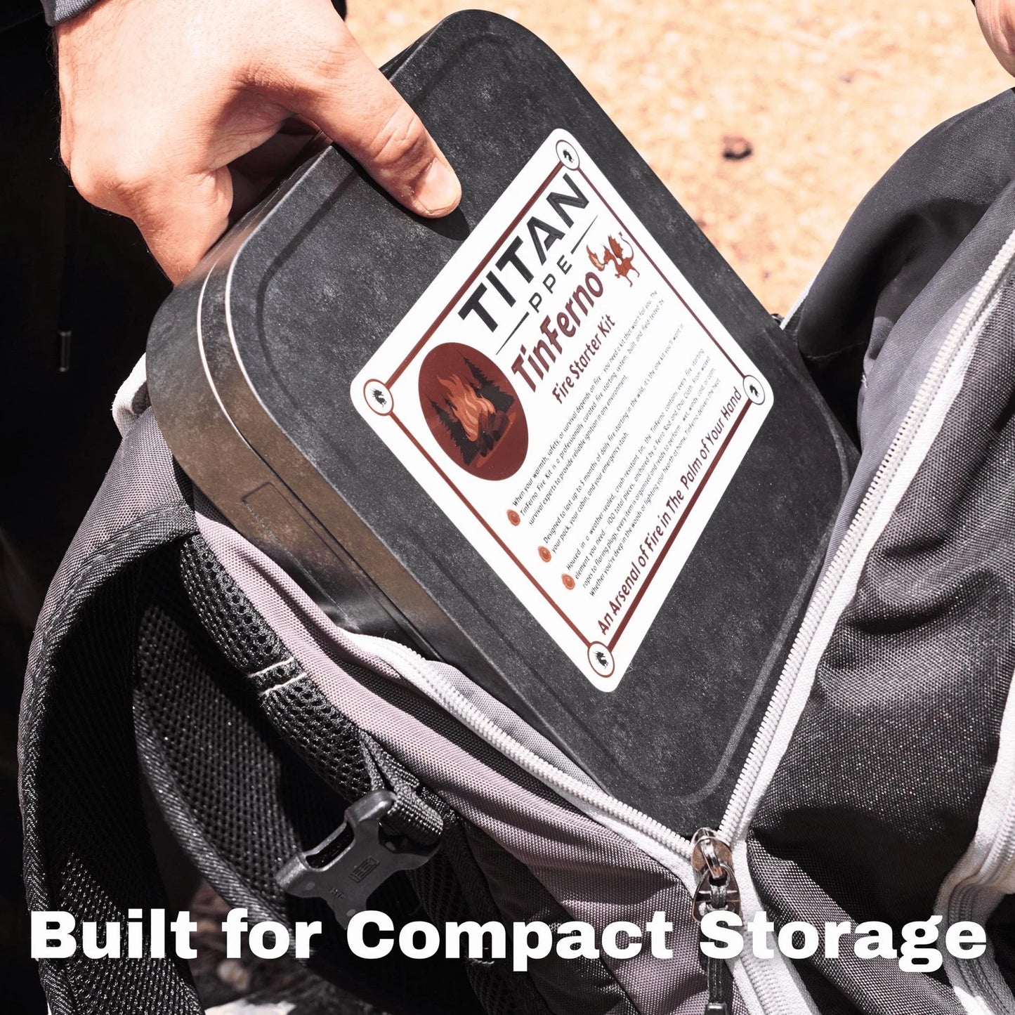 TinFerno Fire Starting Kit – 100pc Starter for Campfires, Large, Black