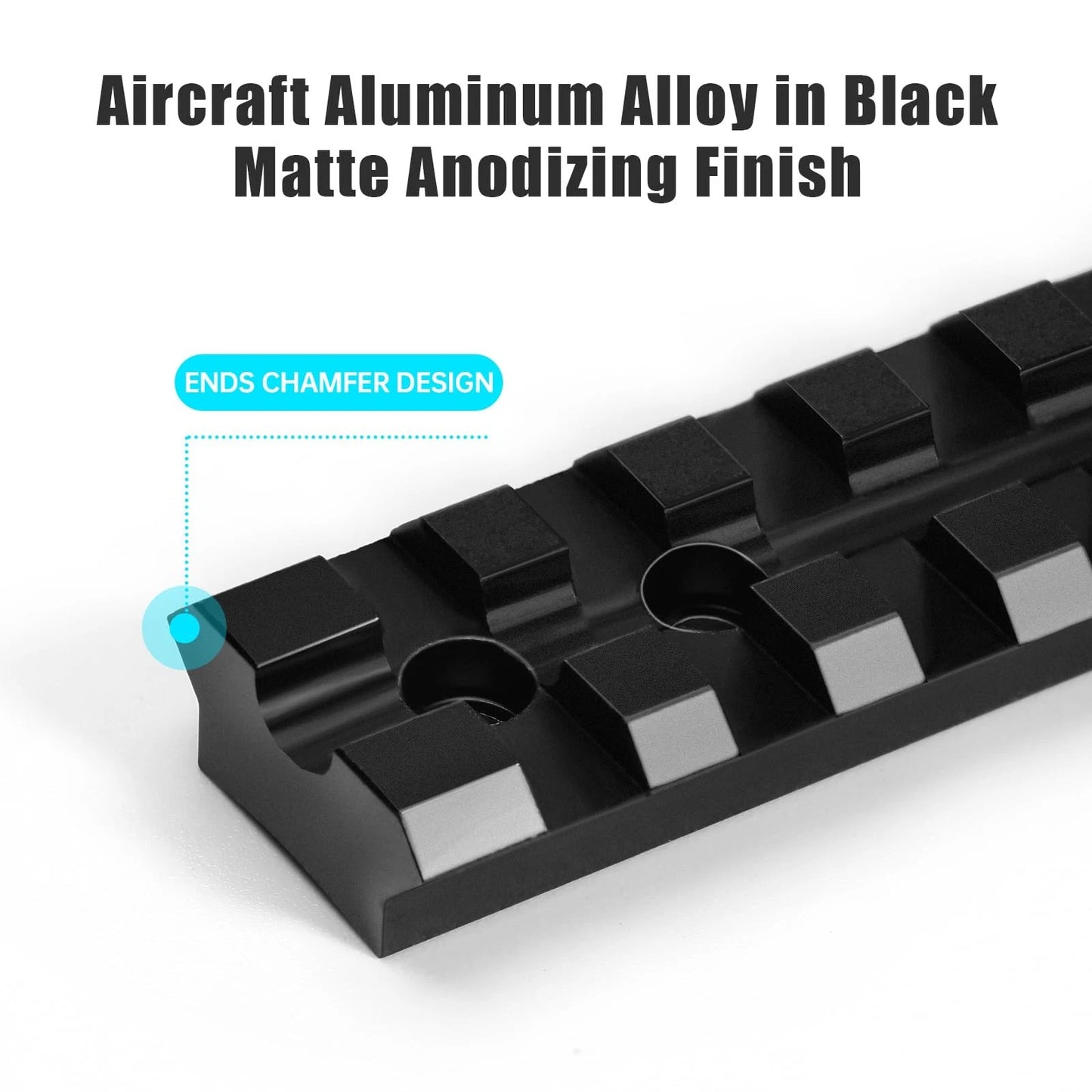 Bontok Picatinny Rail Mount for 10/22 Scope Mounts with 11 Slots Black