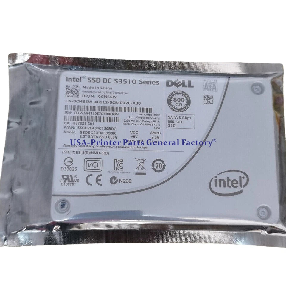 Fits For DELL 800GB 6Gb s SATA SSD Intel DC S3510 SSDSC2BB800G6R DP/N 0CM65W