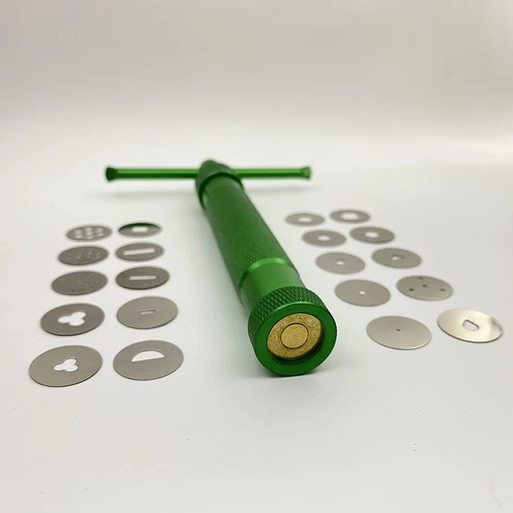 Clay Extruders Fondant Extruder with 20 Discs, Sugar Paste Cake Decor Green