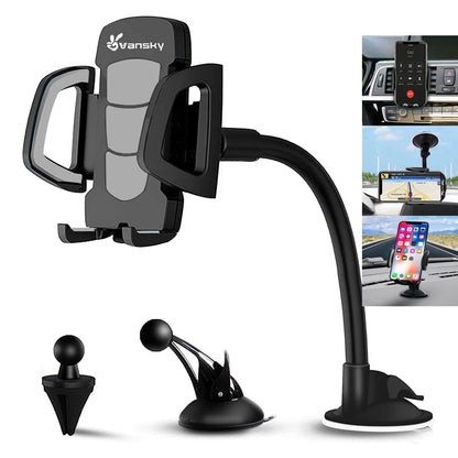 Vansky Car Phone Holder Mount, 3-in-1 Universal Cell 3 in 1 Black