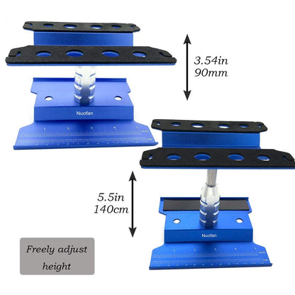 Nuofan RC Car Work Stand Aluminum Repair 140Mm X 134Mm X 64-90Mm, Blue