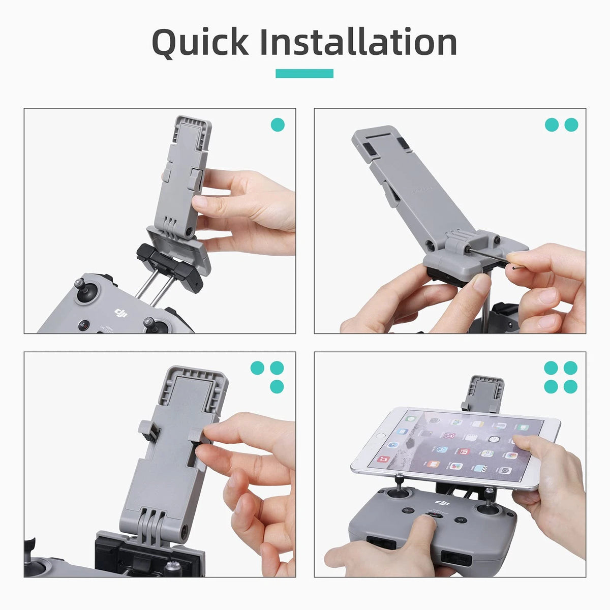 No Disassembly Tablet Holder for DJI Flip/Neo/Mini 4K/ 2 SE/Air 3/ Mini Grey