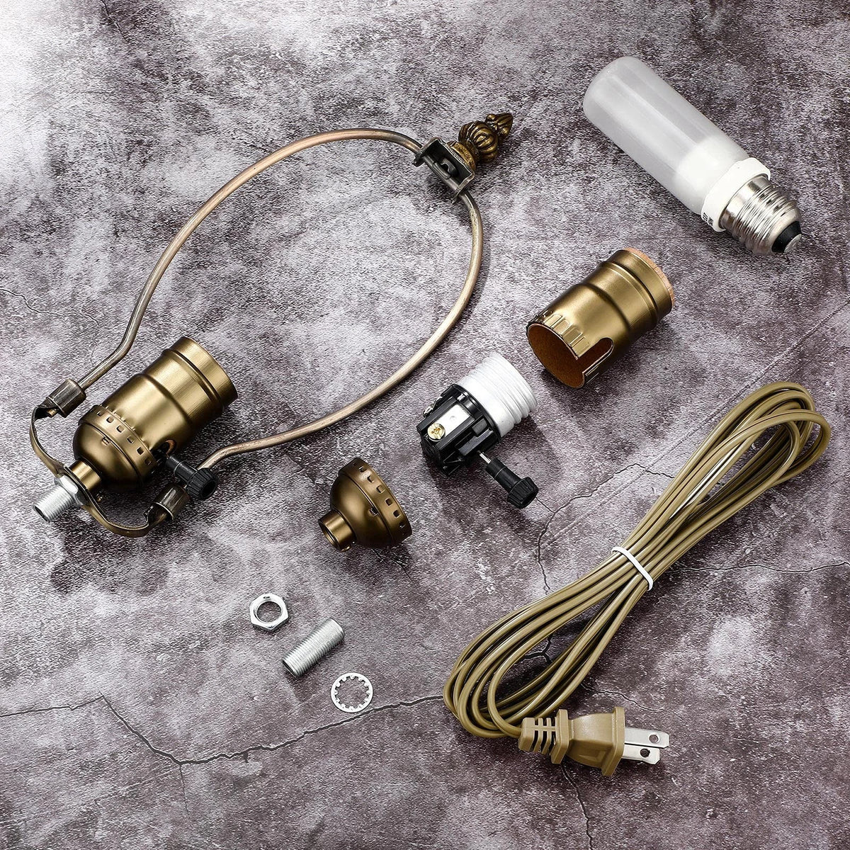 Honoson Lamp Repair Kit Table Rewire Parts with 3 Way Socket Bronze