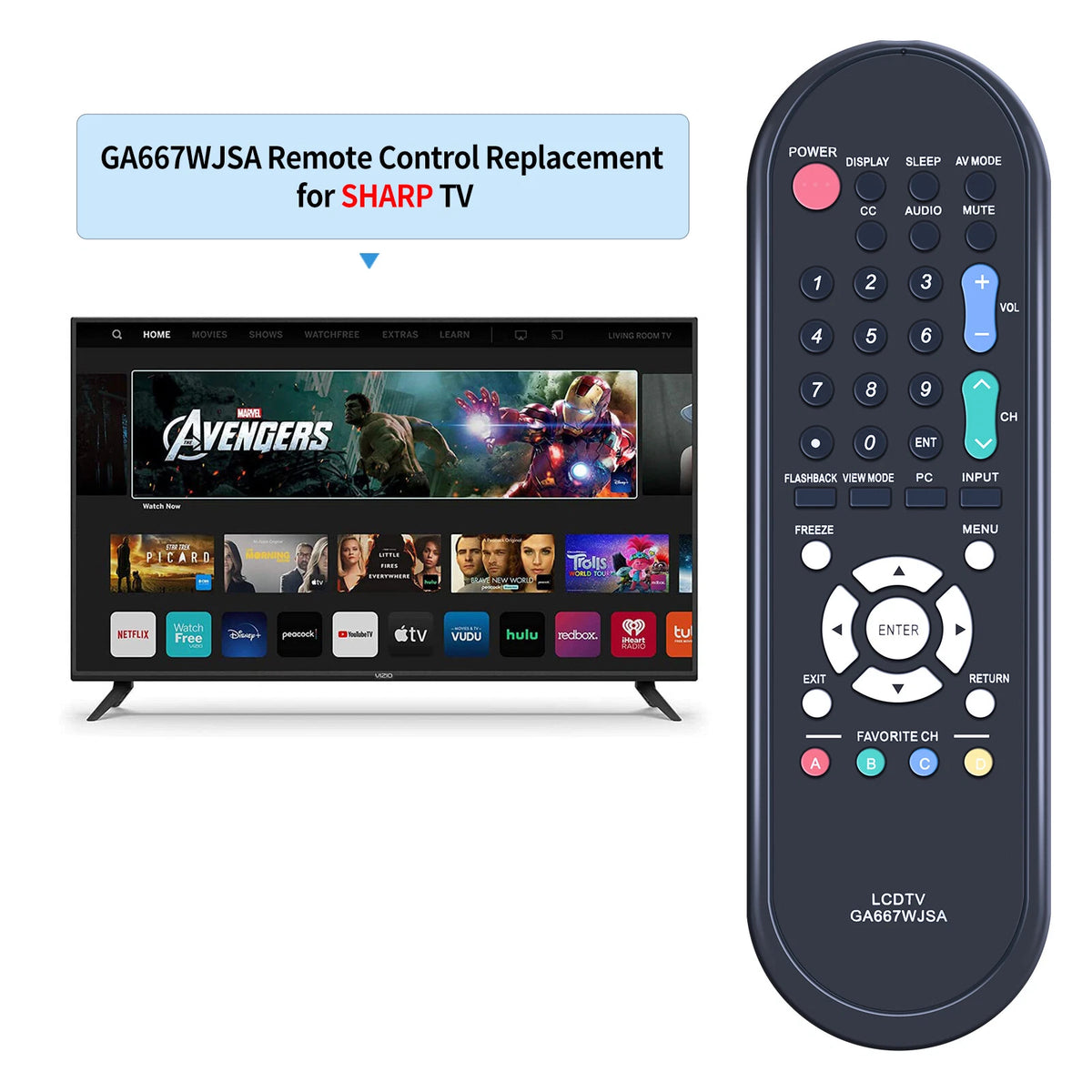 GA667WJSA Remote Control For Sharp TV LC-32D49 LC-37SB24 LC-40D78UN LC-46SB57U