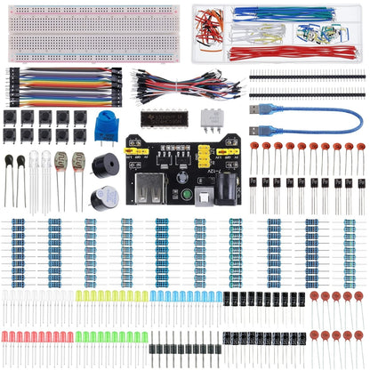 BOJACK 37 Values 480 Pcs Electronics Component Fun Kit with Power Supply...