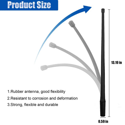 13 Inch Flexible Rubber Antenna Replacement for Wrangler JK/JL, ['black']