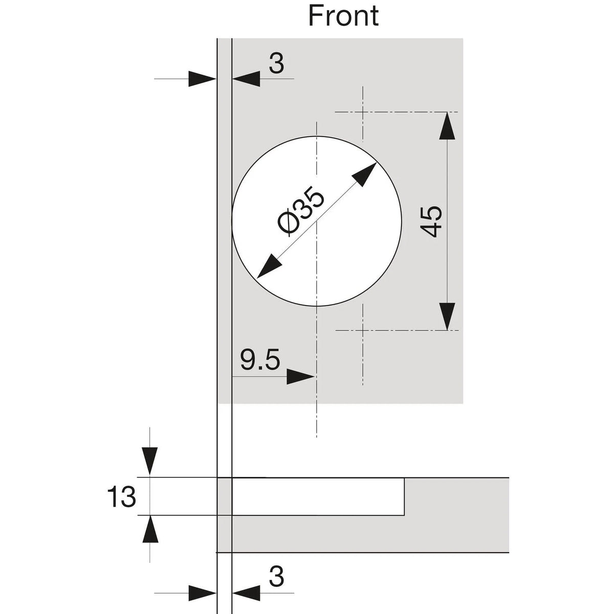 Blum 110 Degrees Screw On Self Closing Compact 33 Hinge Pack of 8 8 Hinges